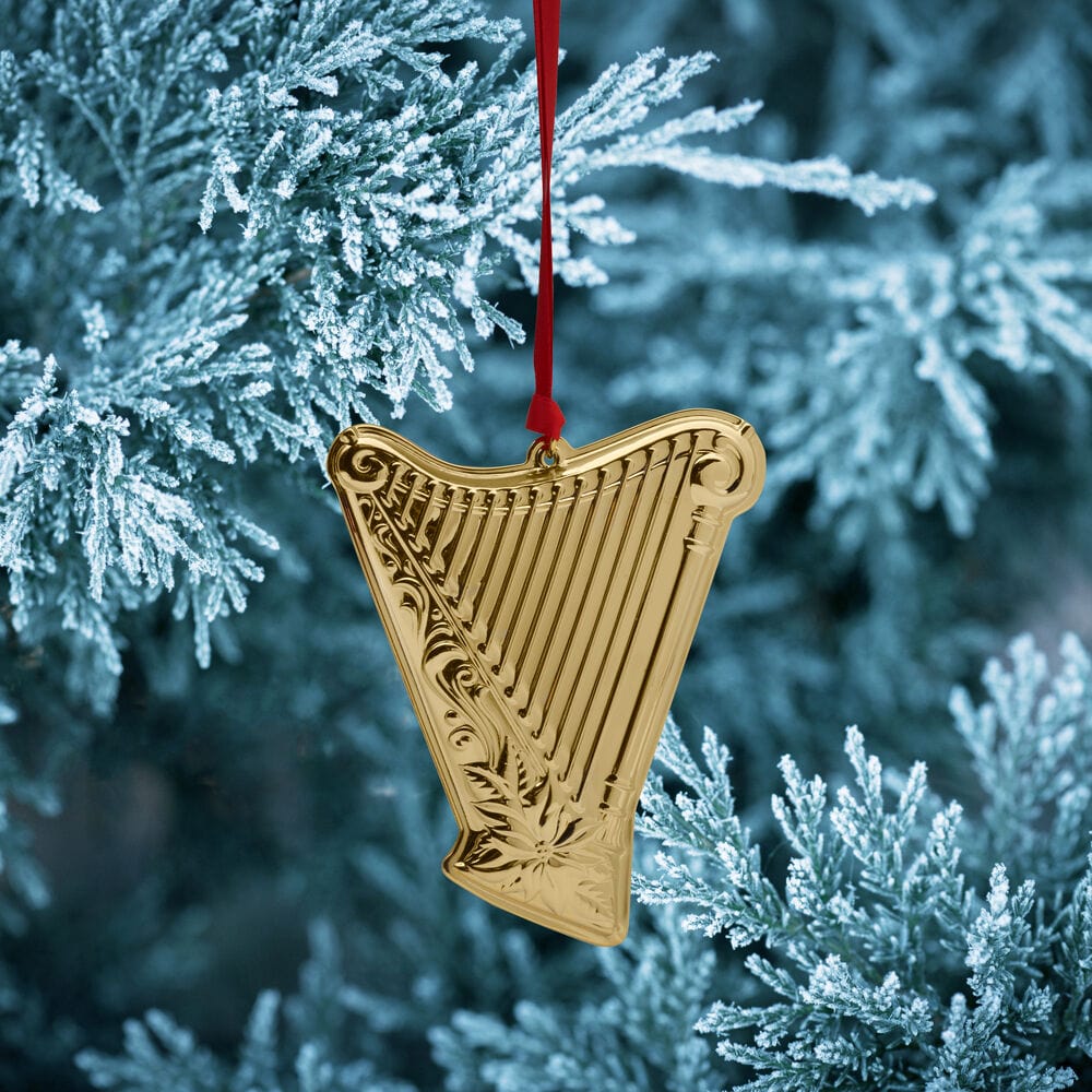 2024 Gold Plated Harp Musical Instrument Ornament, 3rd Edition - Image 2