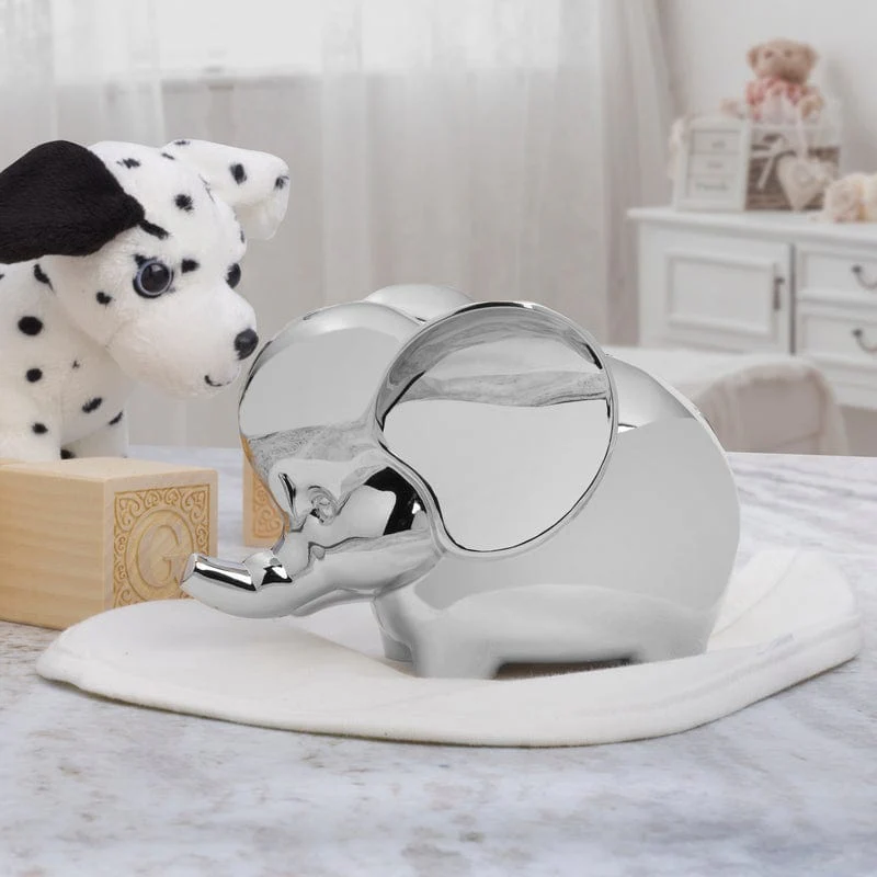 Baby Elephant Bronze Plated Coin Bank - Image 4