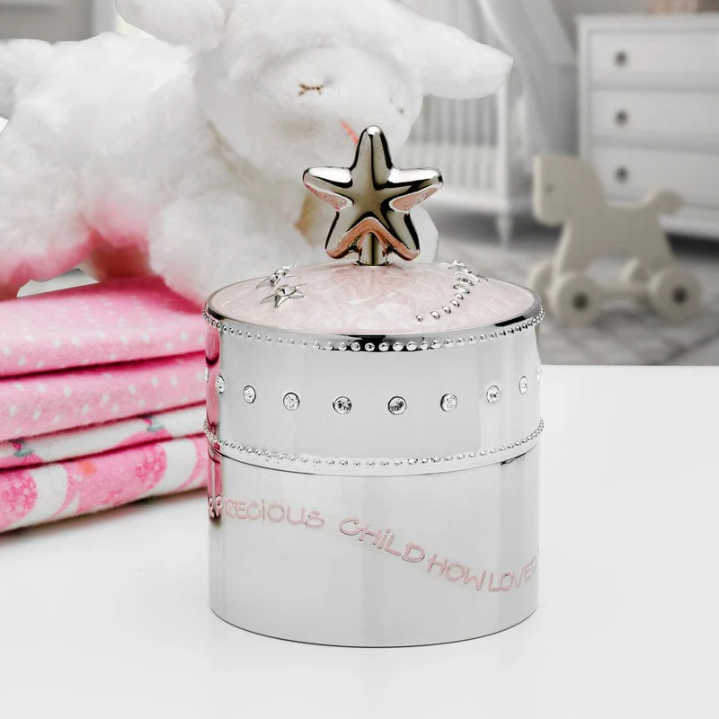 Baby Pink Star Nickelplate Trinket Music Box - Image 2