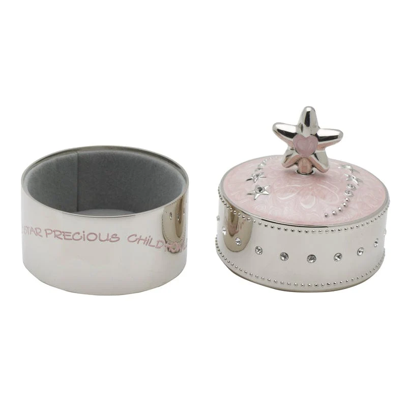 Baby Pink Star Nickelplate Trinket Music Box - Image 3