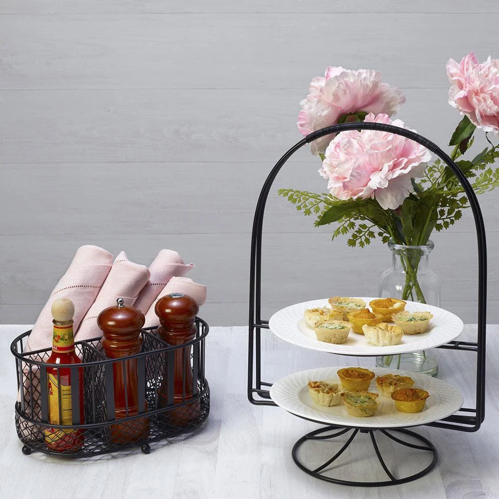 Band and Stripe Swivel Hostess Buffet Storage Caddy - Image 2