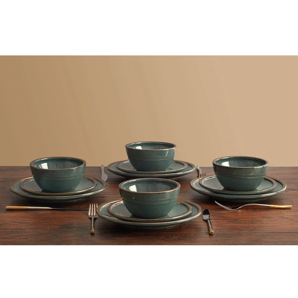 Barrett Green 12 Piece Dinnerware Set, Service for 4 - Image 3