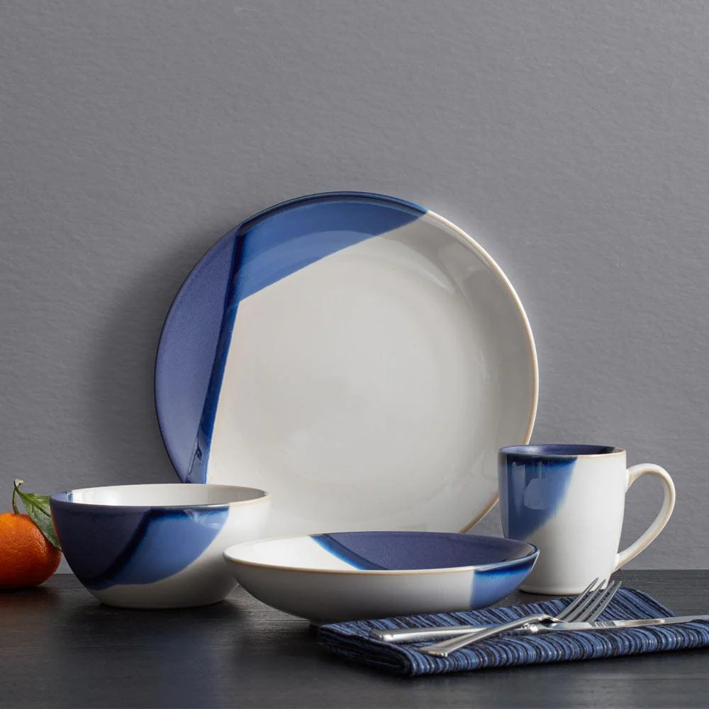 Caden Blue 16 Piece Dinnerware Set, Service for 4 - Image 4