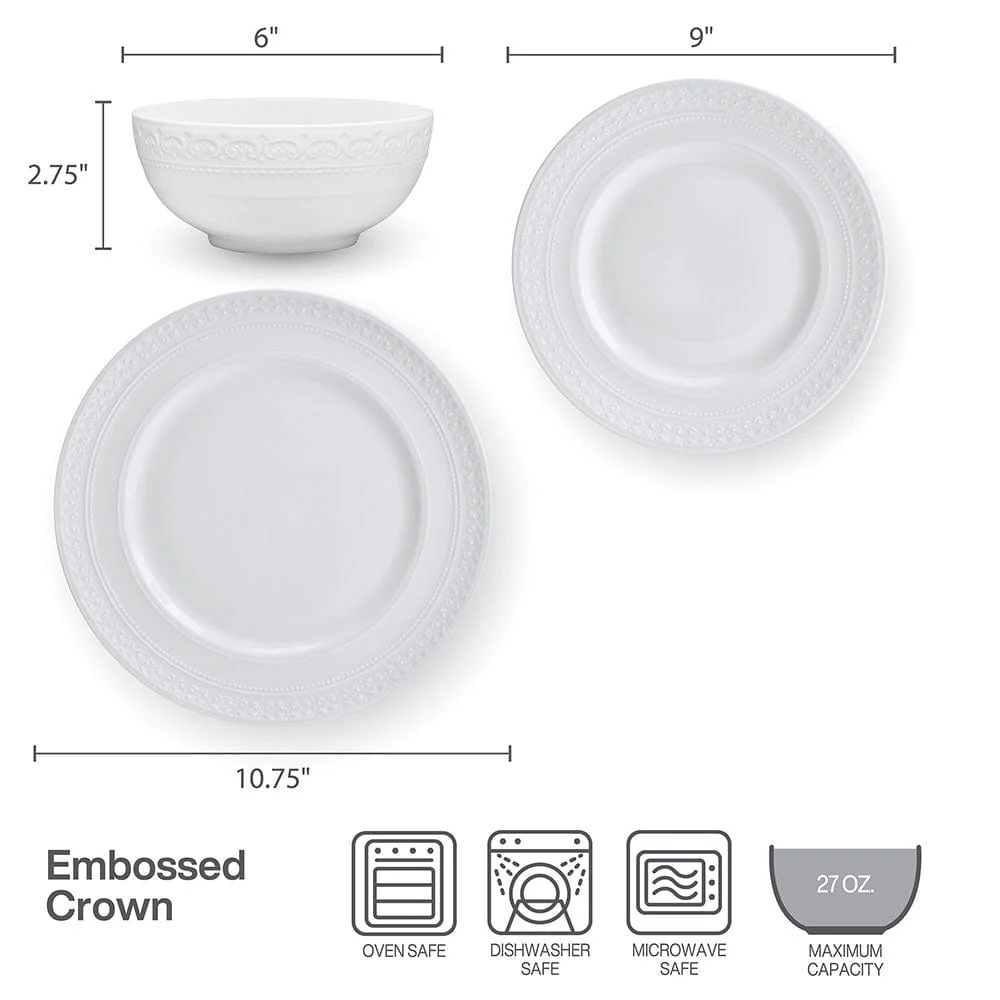 Crown 18 Piece Dinnerware Set, Service for 6 - Image 5