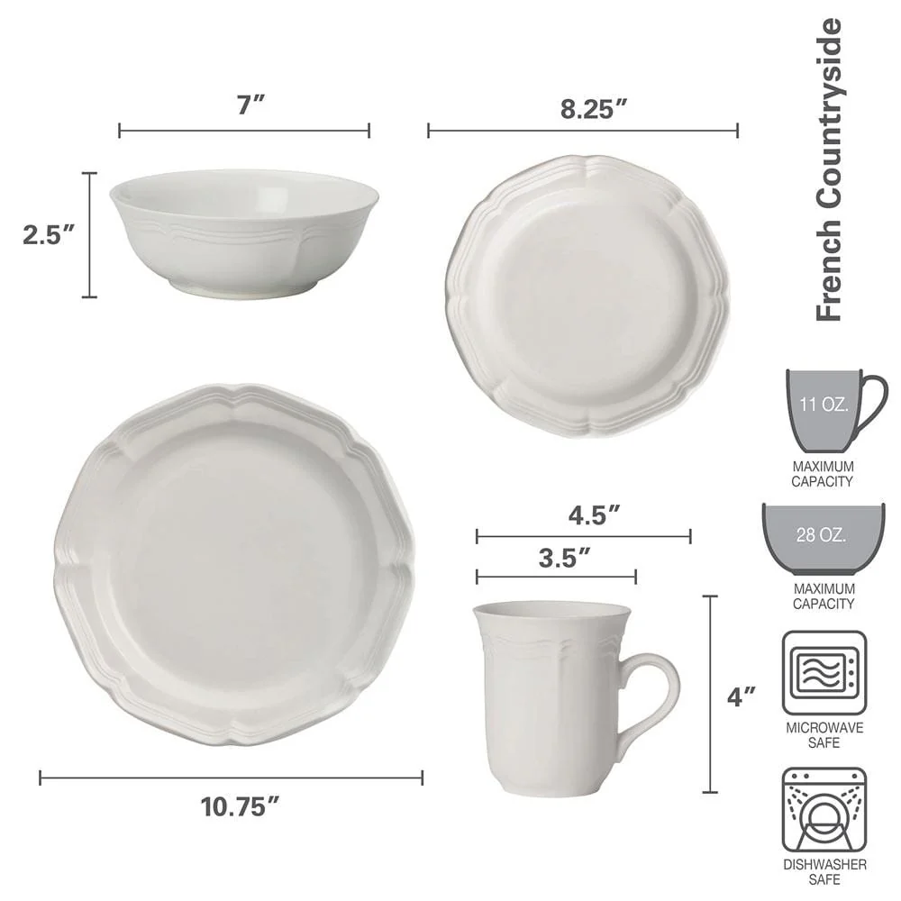 French Countryside® 16 Piece Dinnerware Set, Service for 4 - Image 3