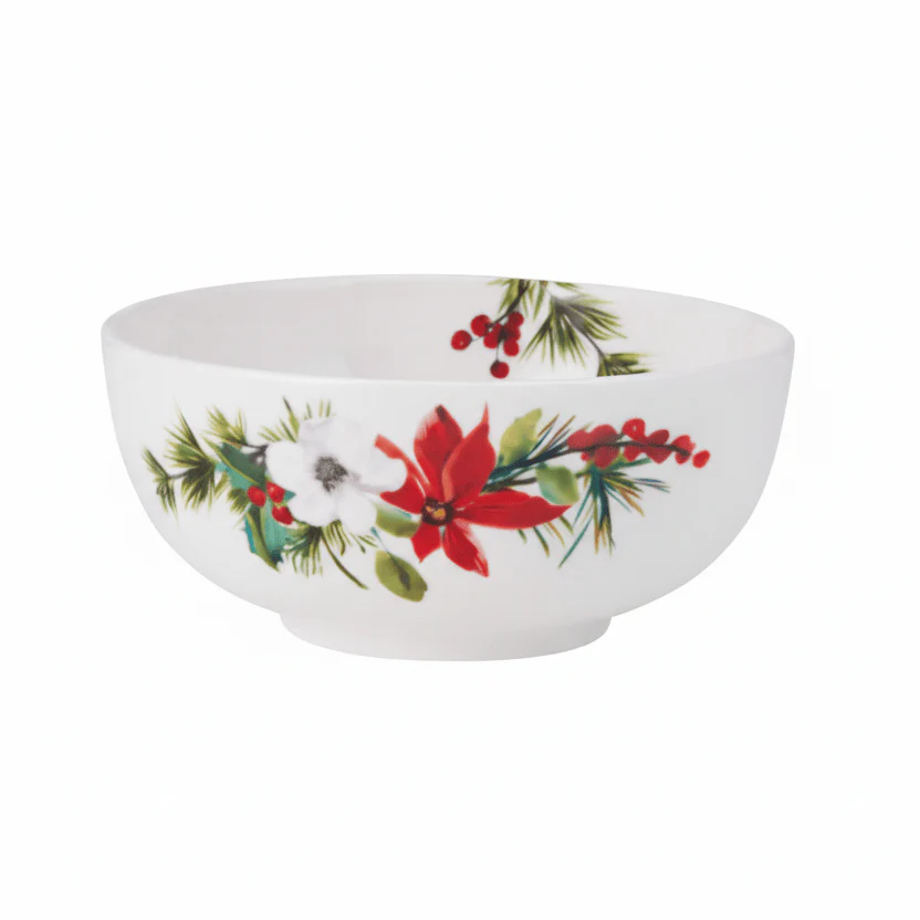 Hope Joy Poinsettia Set of 6 Fruit Bowls - Image 3