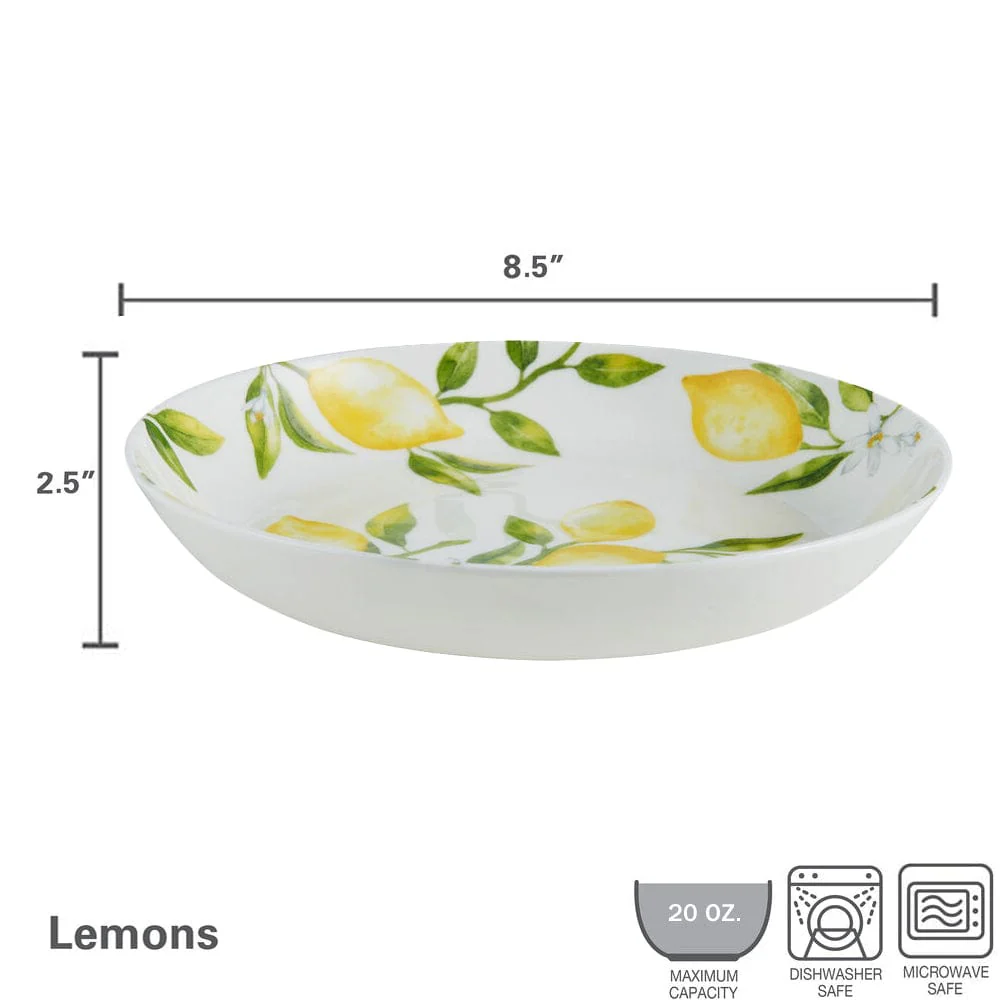 Lemons Set of 4 Pasta Bowls - Image 4