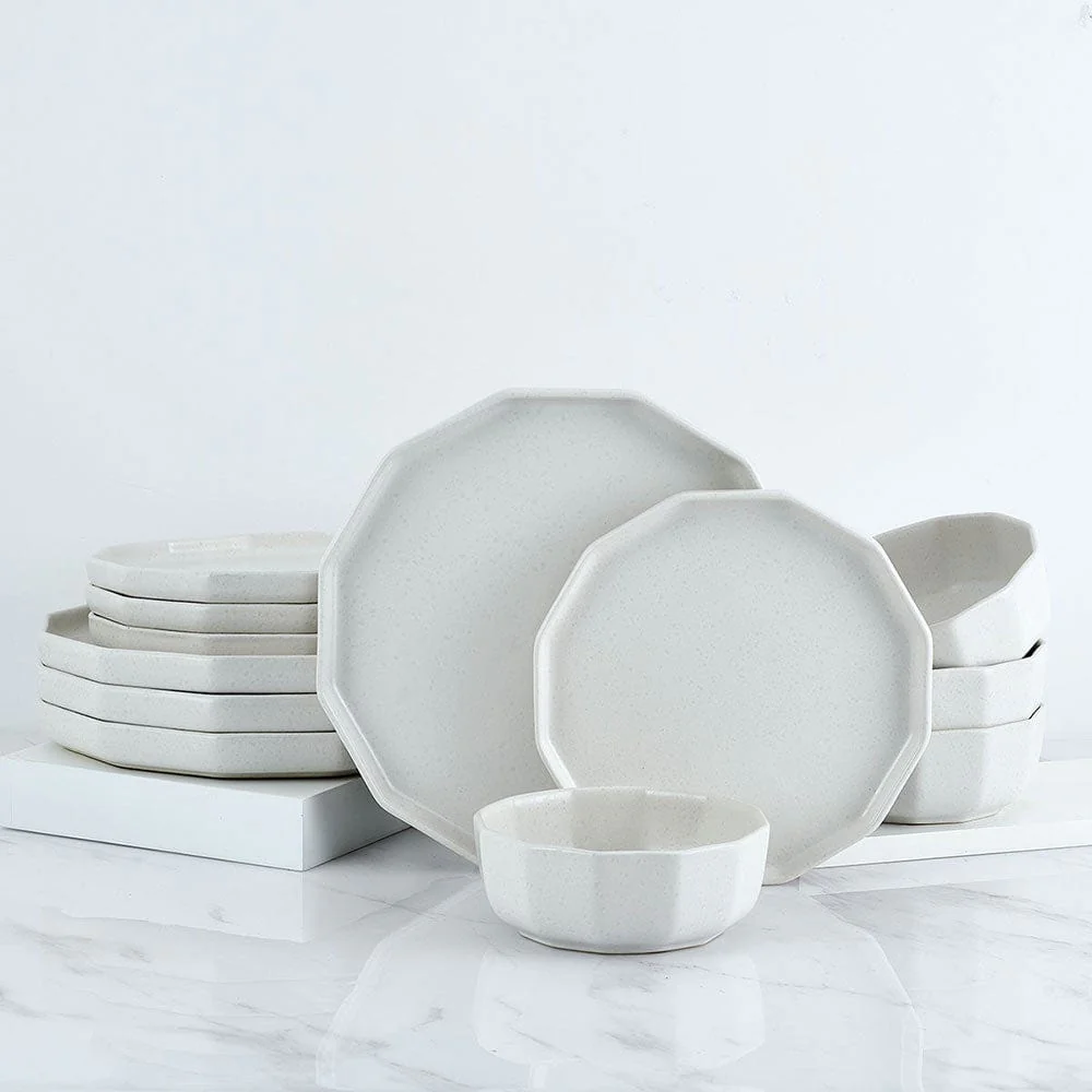 Luxor White 12 Piece Dinnerware Set, Service for 4 - Image 3