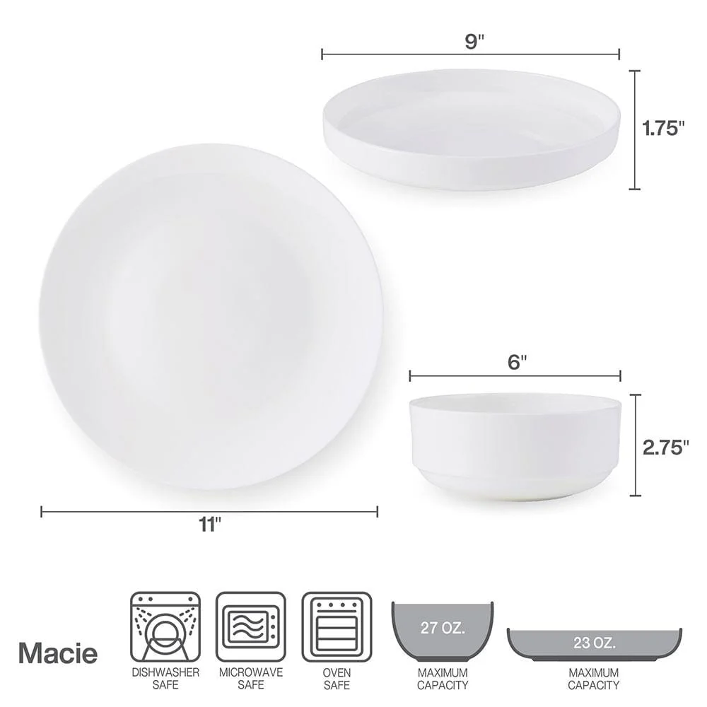 Macie 12 Piece Dinnerware Set, Service for 4 - Image 5