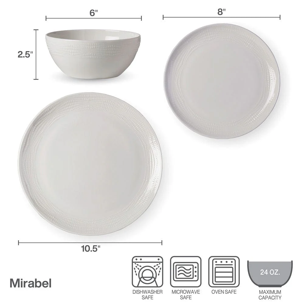 Mirabel Vegan Bone™ 12 Piece Dinnerware Set, Service for 4 - Image 4