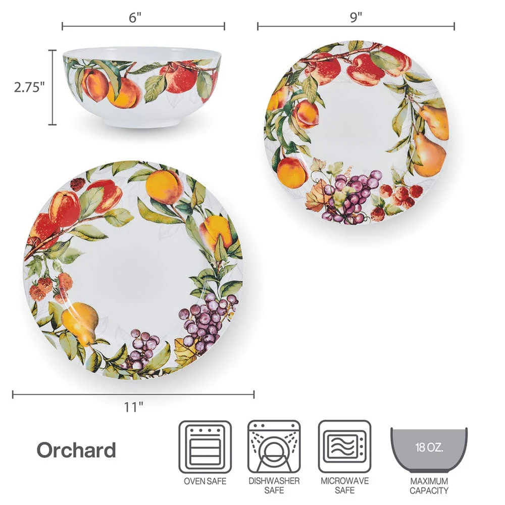 Orchard 12 Piece Dinnerware Set, Service for 4 - Image 4