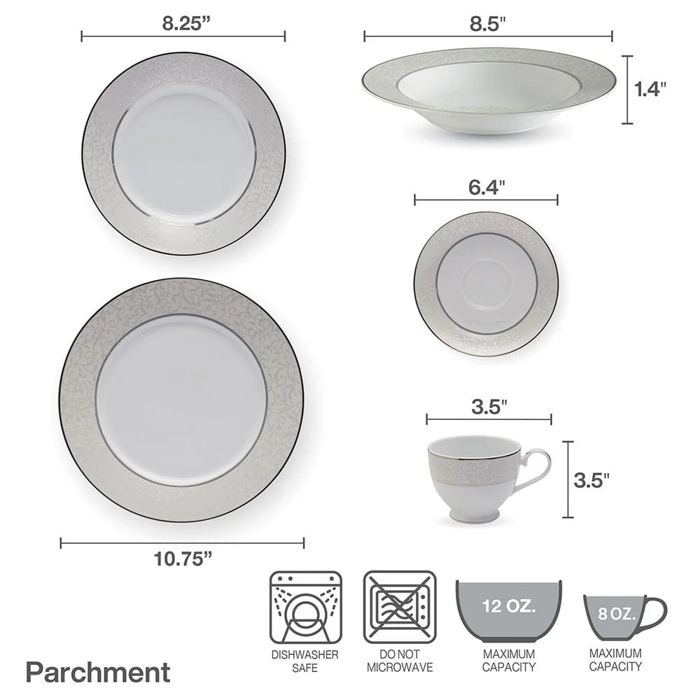 Parchment 40 Piece Dinnerware Set, Service for 8 - Image 5