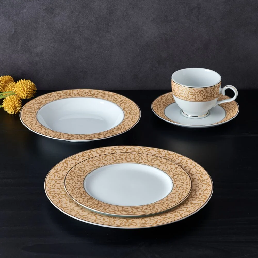 Parchment Gold 40 Piece Dinnerware Set, Service for 8 - Image 3