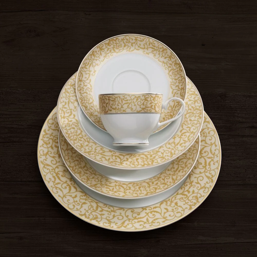 Parchment Gold 40 Piece Dinnerware Set, Service for 8 - Image 4