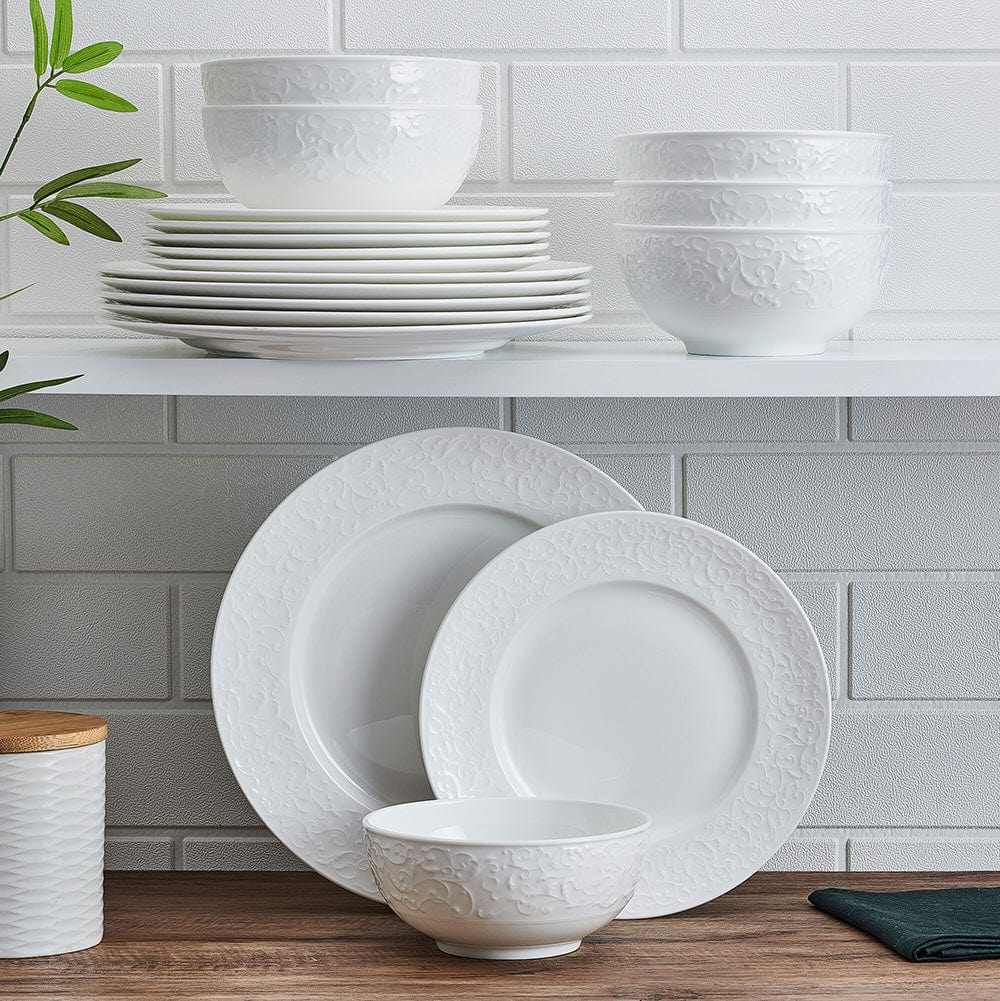 Parchment White 18 Piece Dinnerware Set, Service for 6 - Image 3
