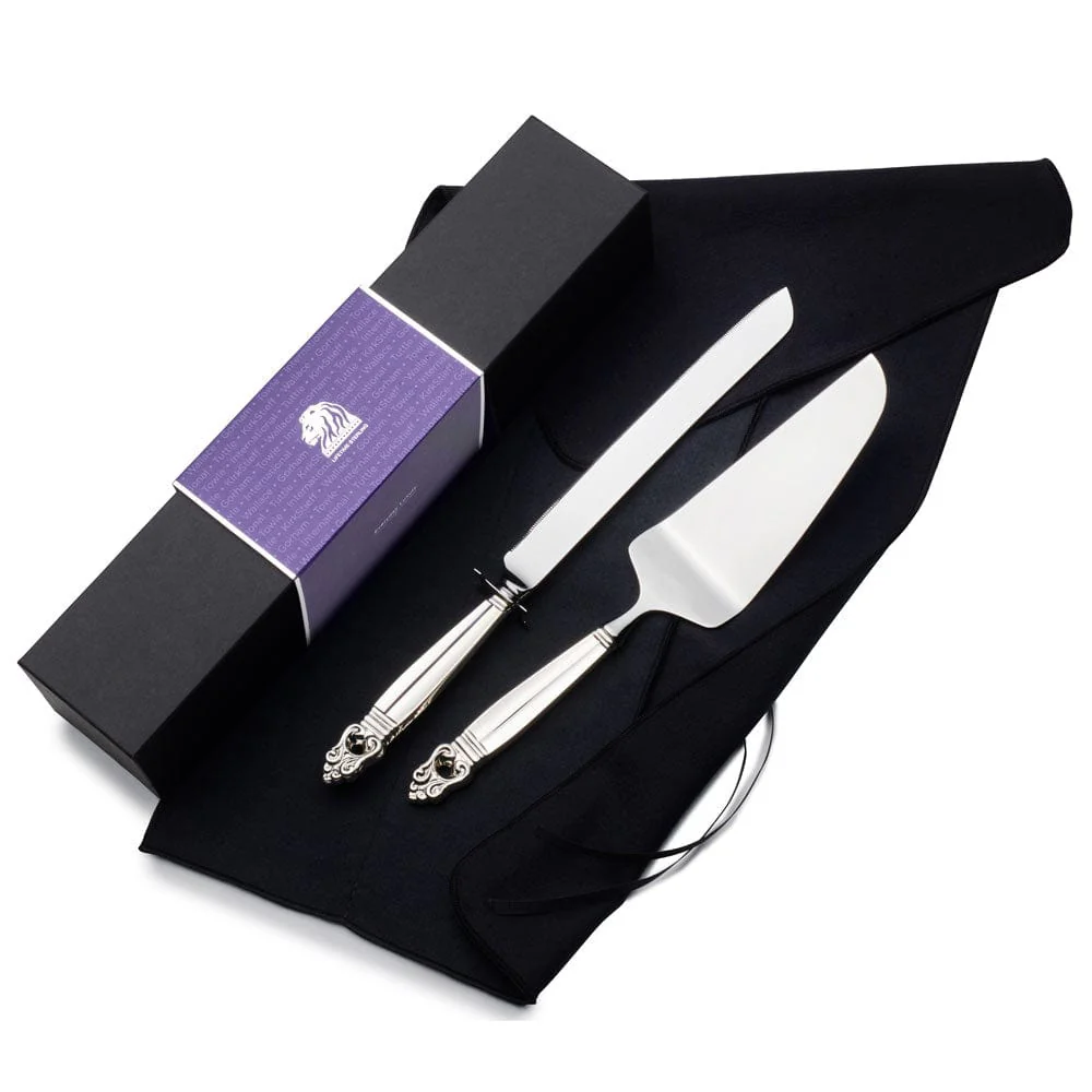 Royal Danish Sterling Wedding Cake Knife and Server Set - Image 3