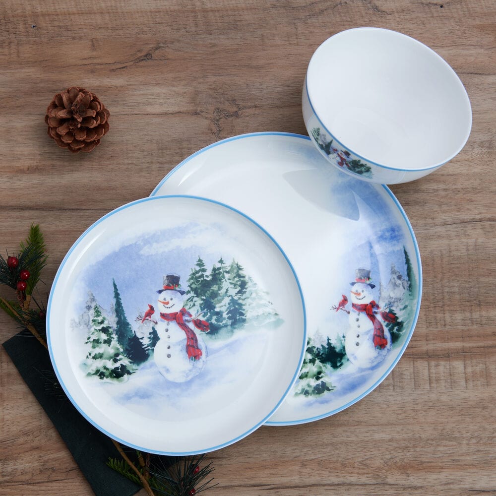 Snowman Forest 12 Piece Dinnerware Set, Service For 4 - Image 3