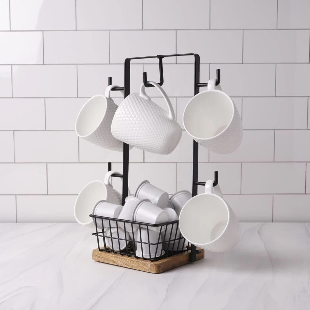 Stella Mug Tree with Storage Basket - Image 2