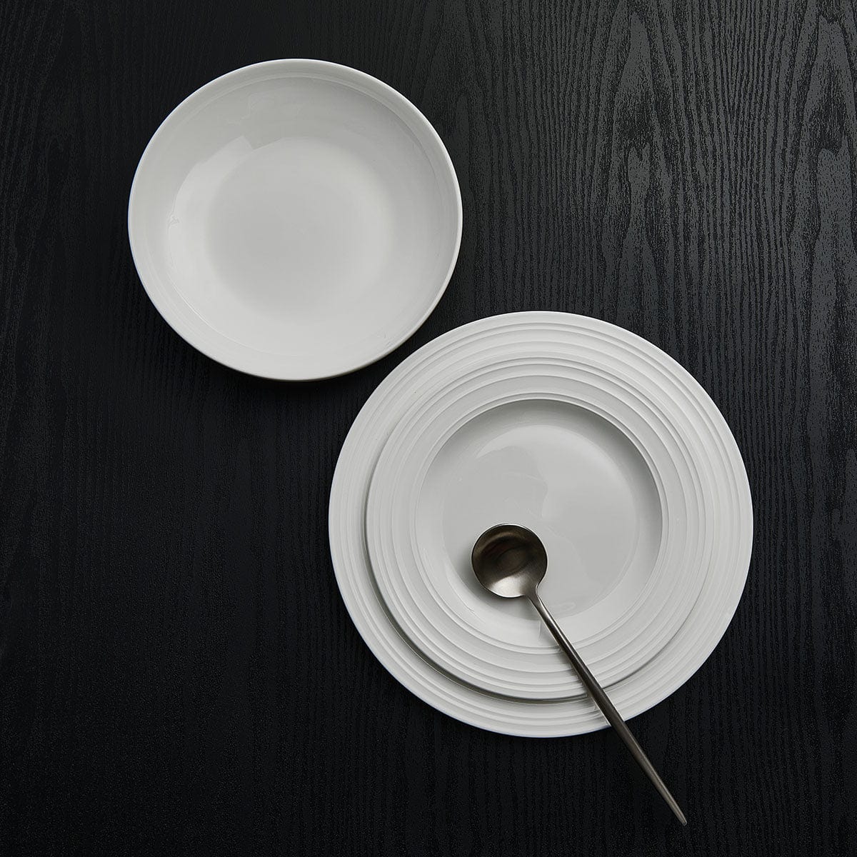 Swirl Bone 12 Piece Dinnerware Set with Pasta Bowls, Service for 4 - Image 3