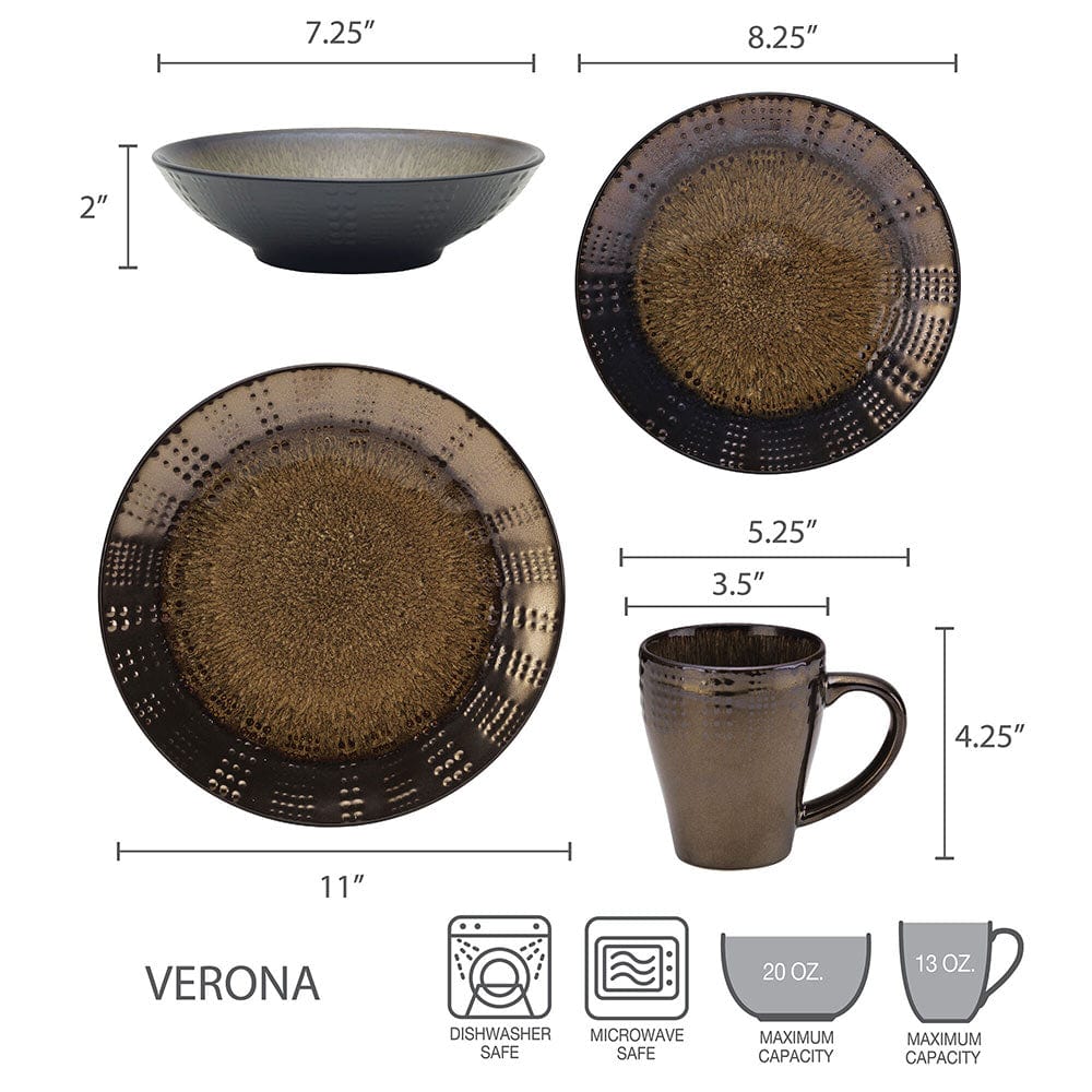 Verona 16 Piece Dinnerware Set, Service for 4 - Image 4