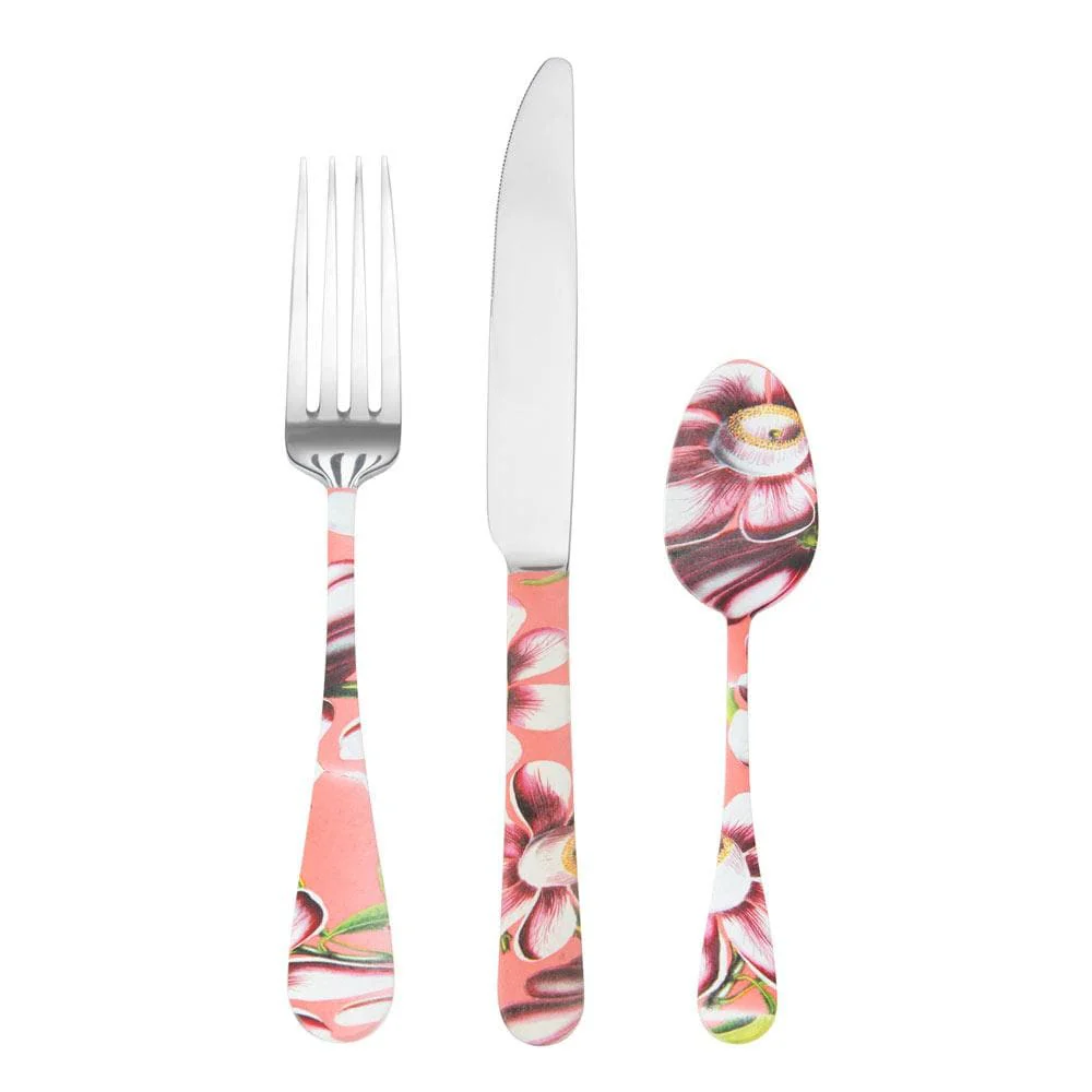 Vintage Botanical 3 Piece Flatware Set