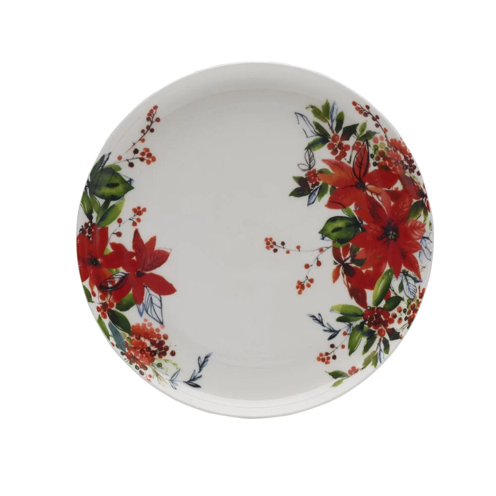 Winter Poinsettia 16 Piece Dinnerware Set, Service for 4 - Image 6